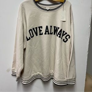 Love Always White Women’s Sweater NWT SIZE 3X